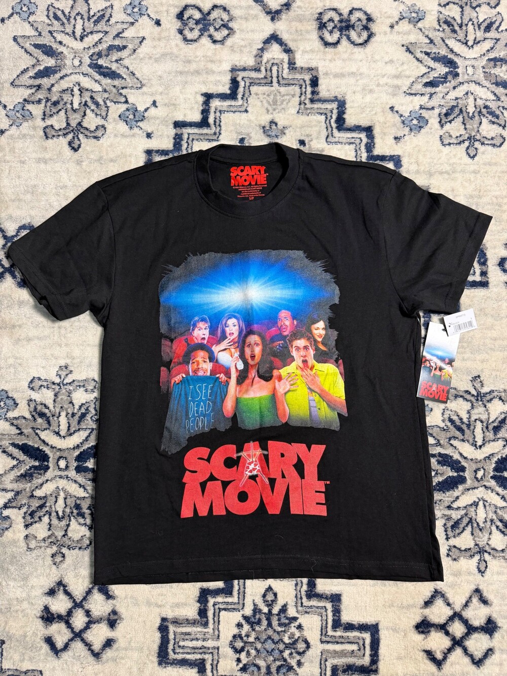 Scary Movie Cast I See Dead People Black Graphic T-Shirt Large Y2K Horror Comedy